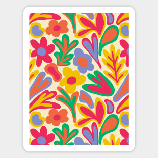 Flower power 1970s groovy retro pattern Magnet